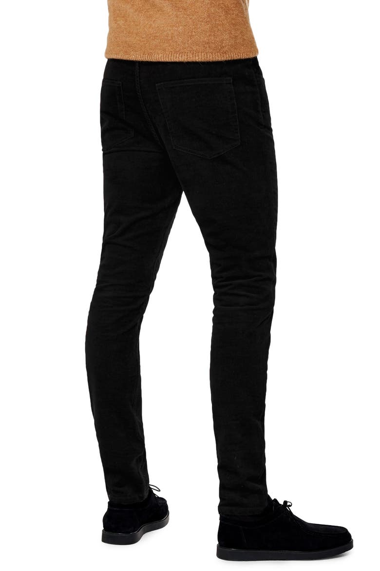 Microcord Skinny Fit Pants, Alternate, color, BLACK