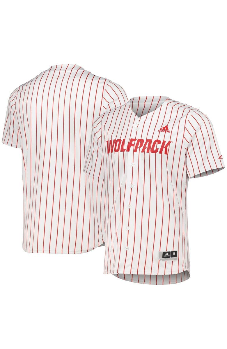 adidas Men's adidas White NC State Wolfpack Replica Baseball Jersey, Main, color, 