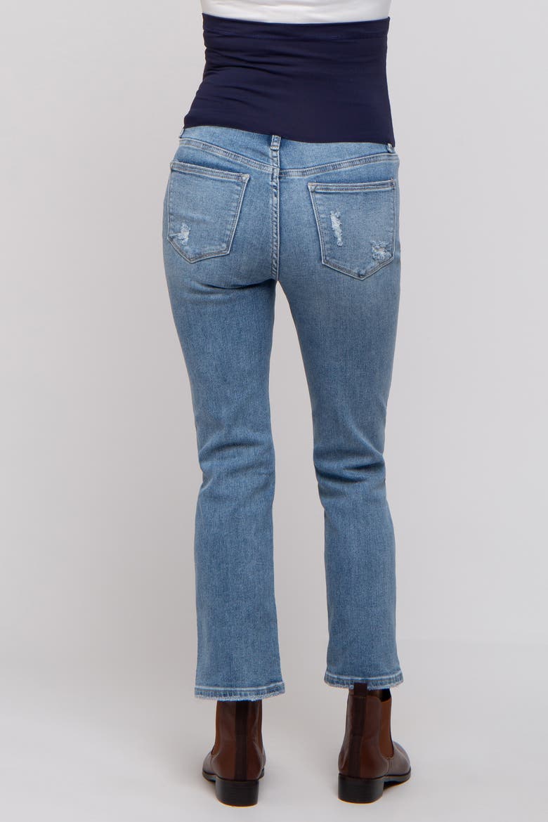 Distressed Crop Maternity Jeans, Alternate, color, Light Blue