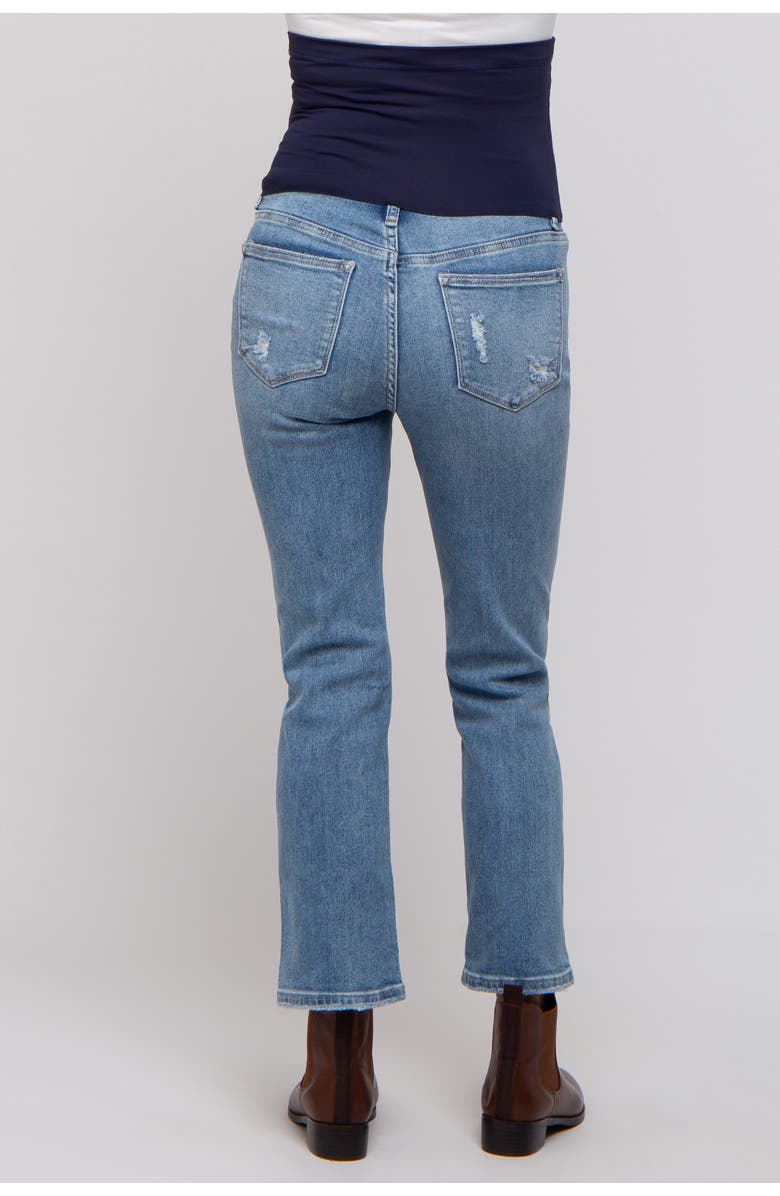 PinkBlush Distressed Crop Maternity Jeans, Alternate, color, Light Blue
