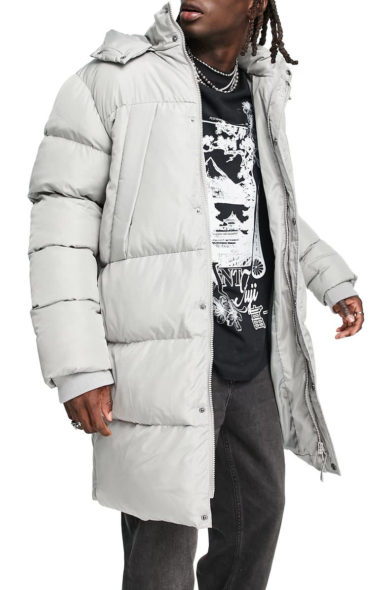 ASOS DESIGN Quilted Longline Puffer Jacket, Main, color,