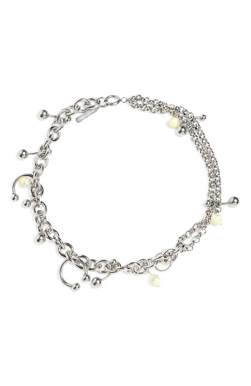 Justine Clenquet Holly Summer Faux Pearl Necklace in Palladium/Yellow  product