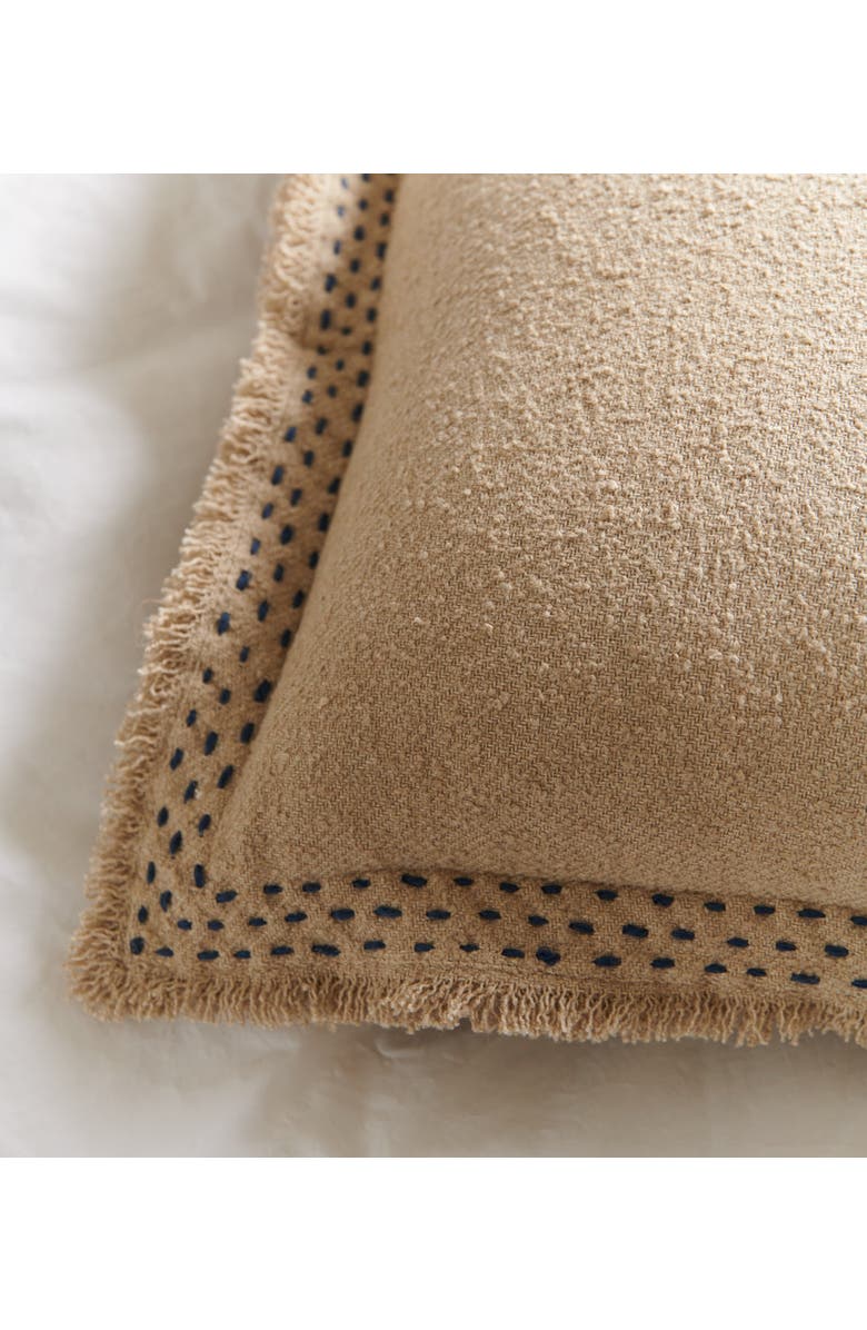 Anaya Hand Quilted Border Cotton Pillow with Down Alternative Insert, Alternate, color,