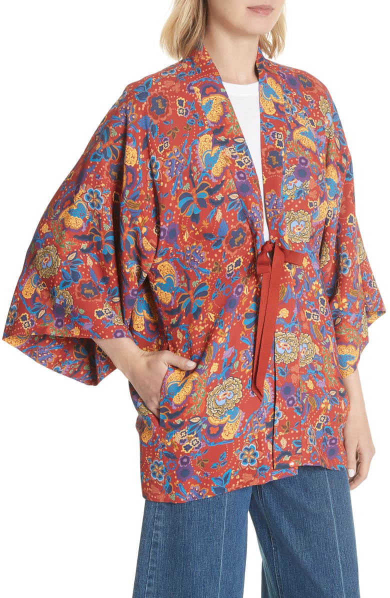 Elizabeth and James Drew Crop Sleeve Kimono, Alternate, color,