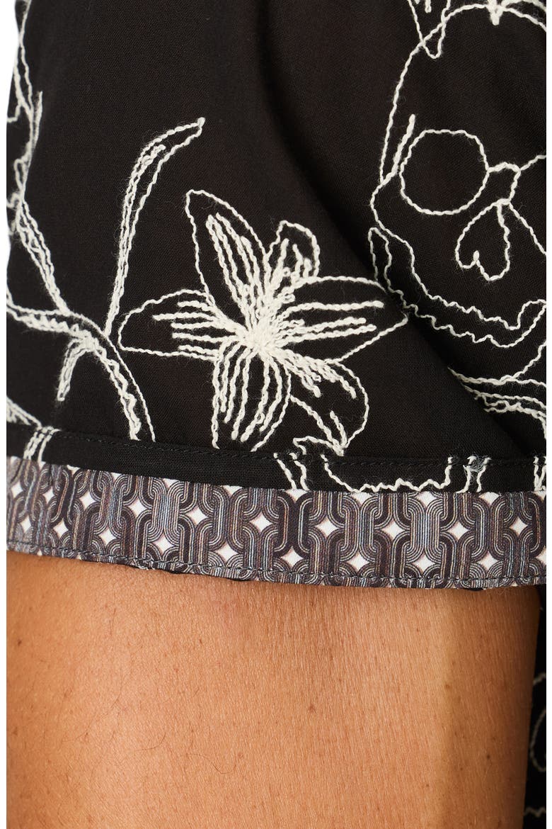 Emden Short Sleeve Button-Up Shirt, Alternate, color, BLACK