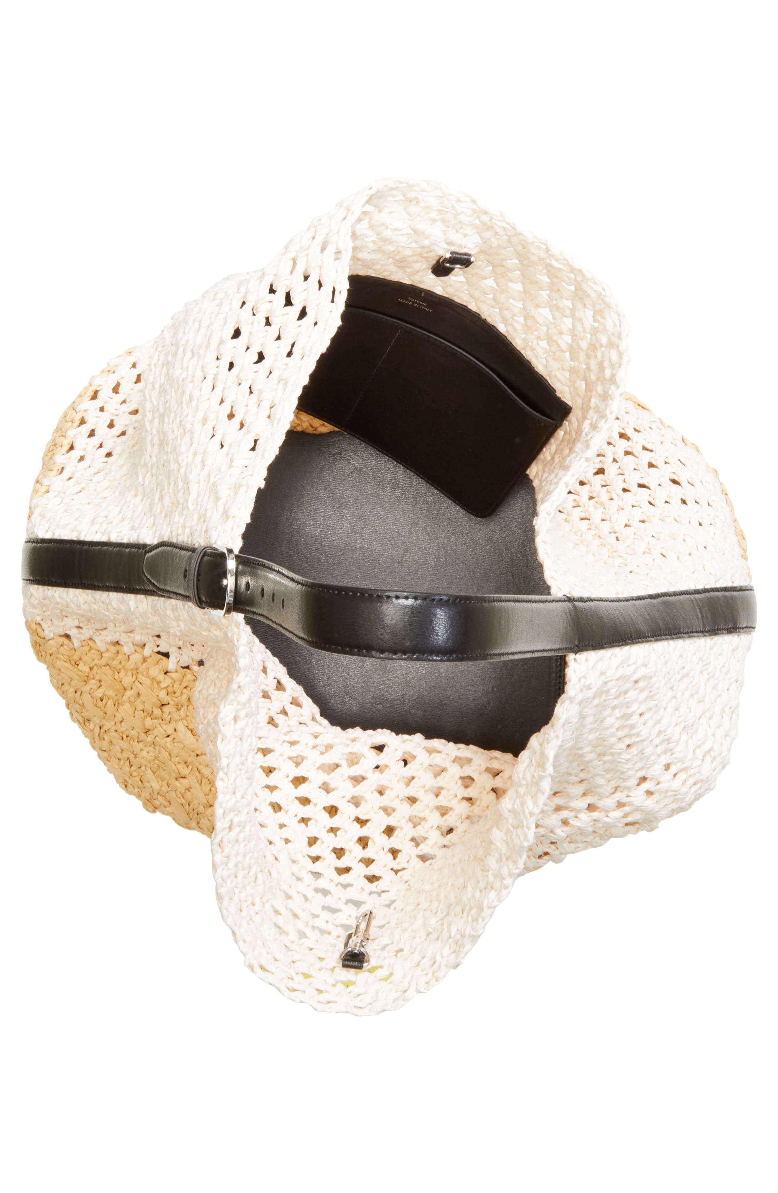 TOTEME Belted Paper Straw Tote, Alternate, color, Ecru/ Vanilla