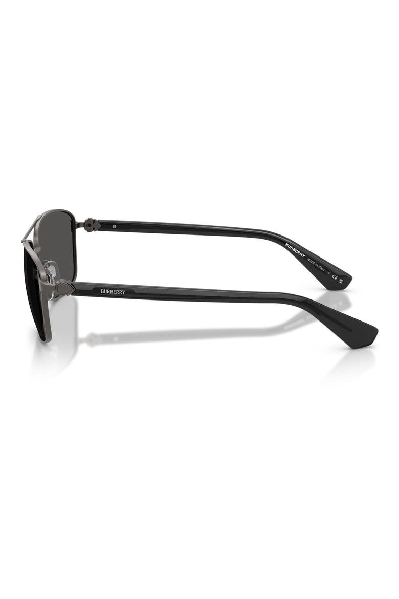 60mm Rectangular Sunglasses, Alternate, color, MATTE GREY