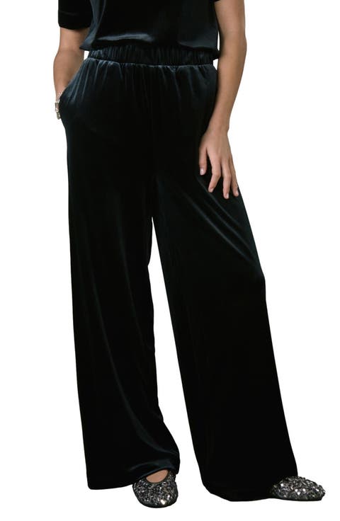Velvet Wide Leg Pants