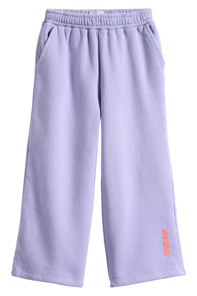 Kids' Logo Print Wide Leg Sweatpants, Main, color, LAVENDER