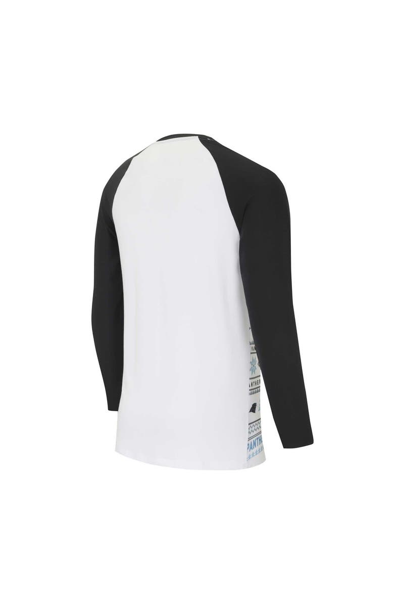 CONCEPTS SPORT Men's Concepts Sport White/Black Carolina Panthers Tinsel Raglan Long Sleeve T-Shirt & Pants Sleep Set, Alternate, color, White