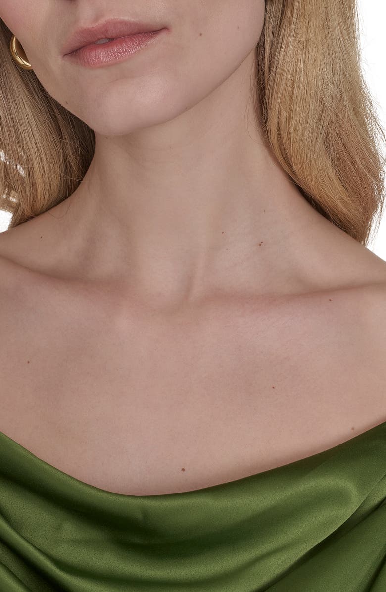 Vince Camuto Satin Cowl Neck Gown, Alternate, color, Olive