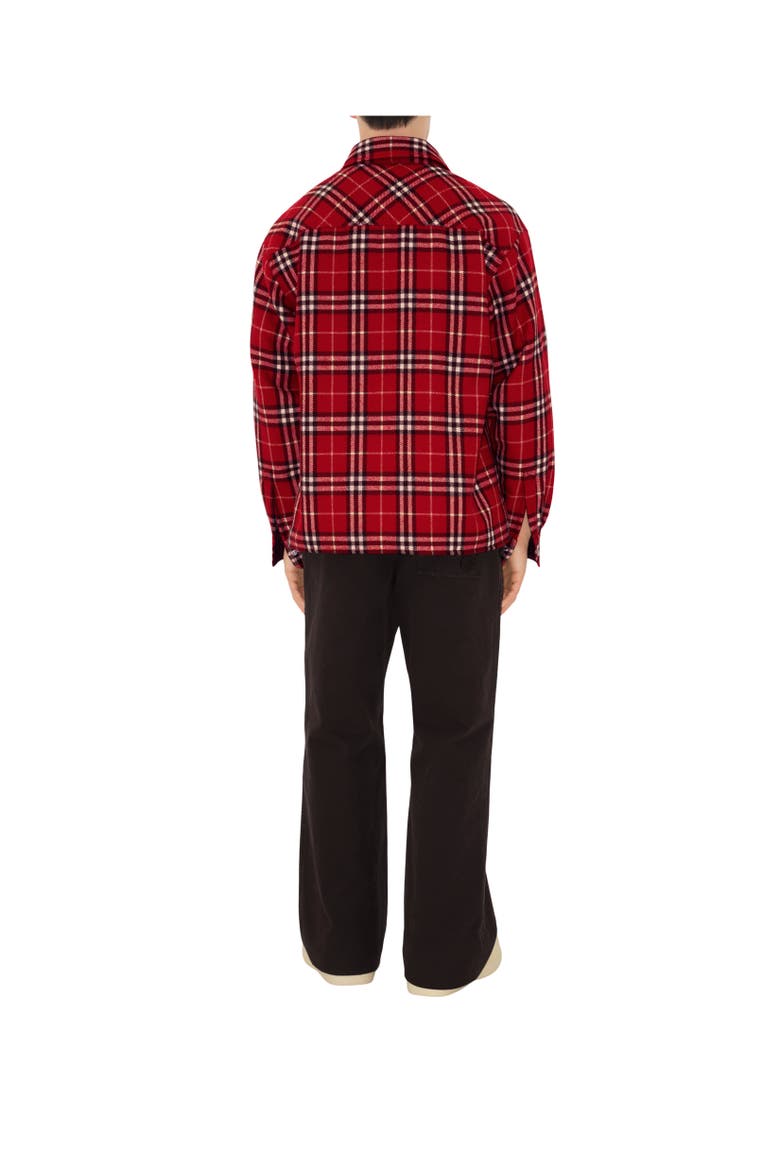 Check Wool Overshirt, Alternate, color, Geranium