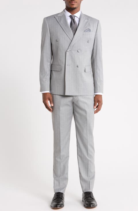 Pinstripe Peak Lapel Two-Piece Suit