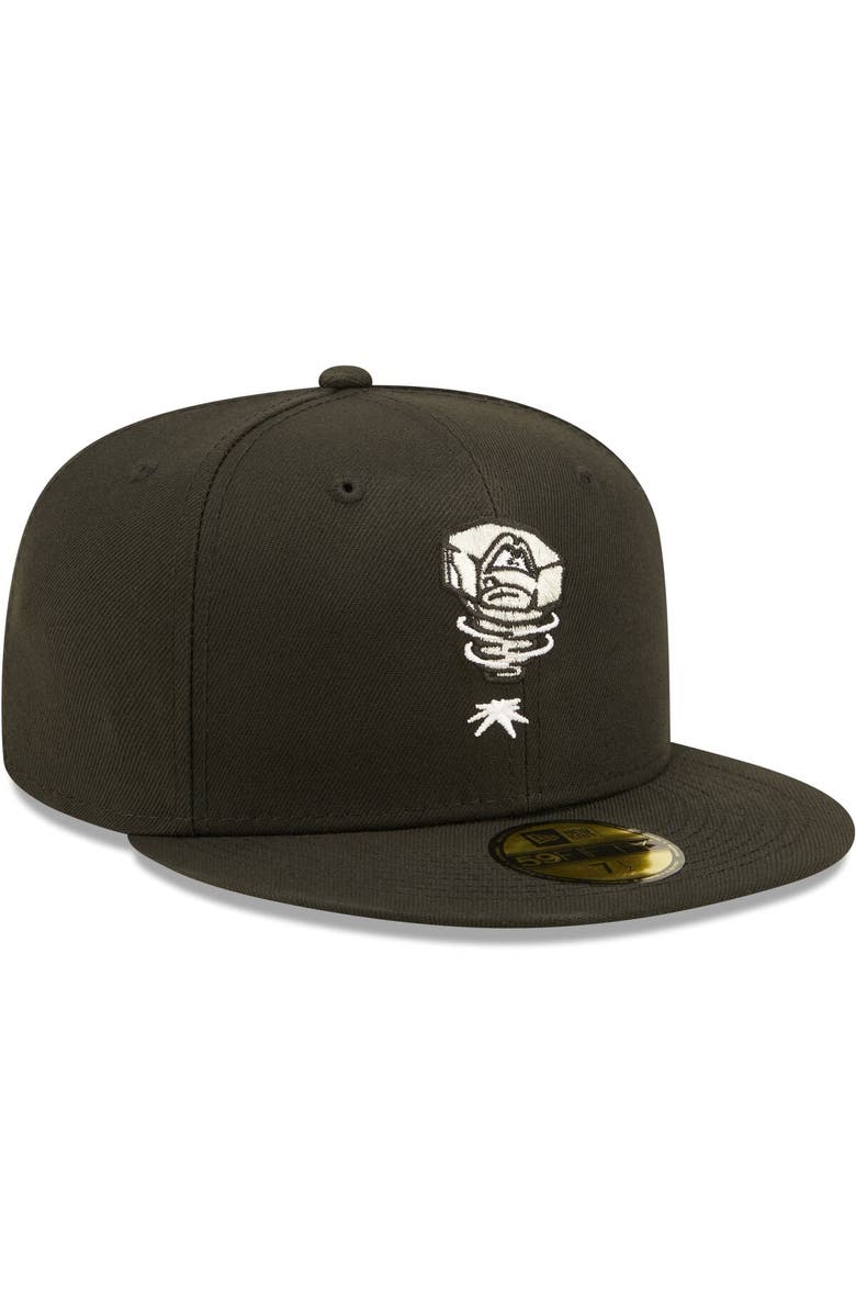 New Era Men's New Era Black Lansing Lugnuts Authentic Collection Team 59FIFTY Fitted Hat, Alternate, color, Black