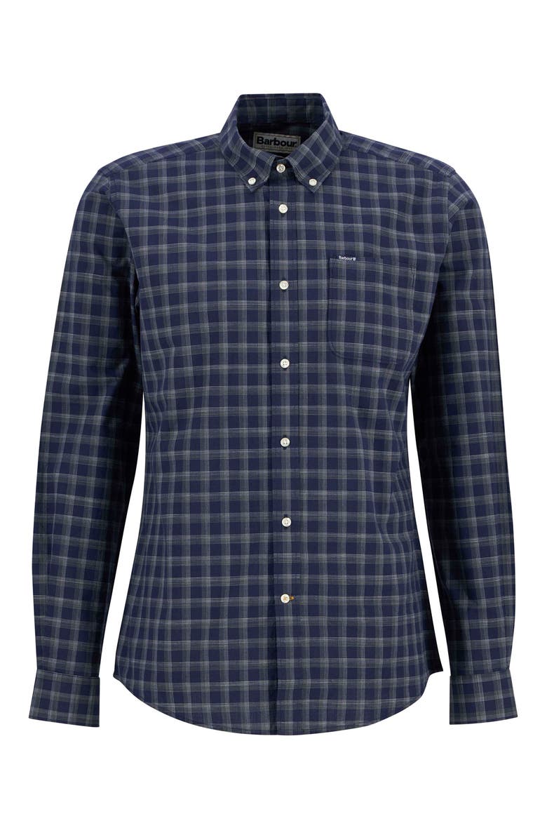 Bramwell Check Button Down Shirt, Alternate, color, NAVY