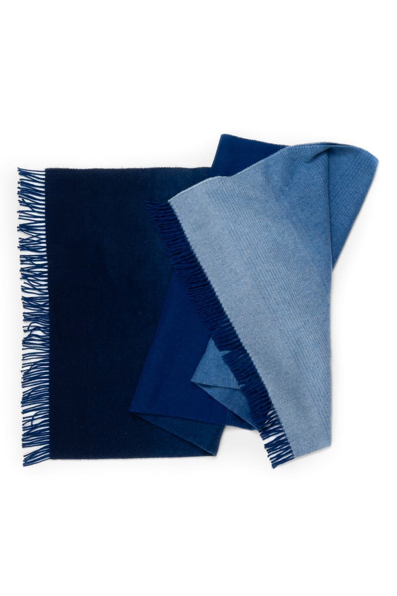 Whisper Ombre Merino Wool Throw, Main, color, Deep Water