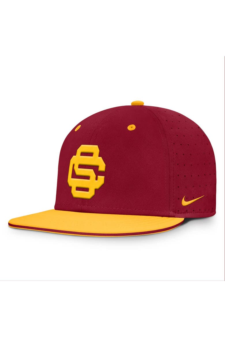 Men's Nike Cardinal USC Trojans On-Field Dugout True Performance Fitted Hat, Main, color, Cardinal