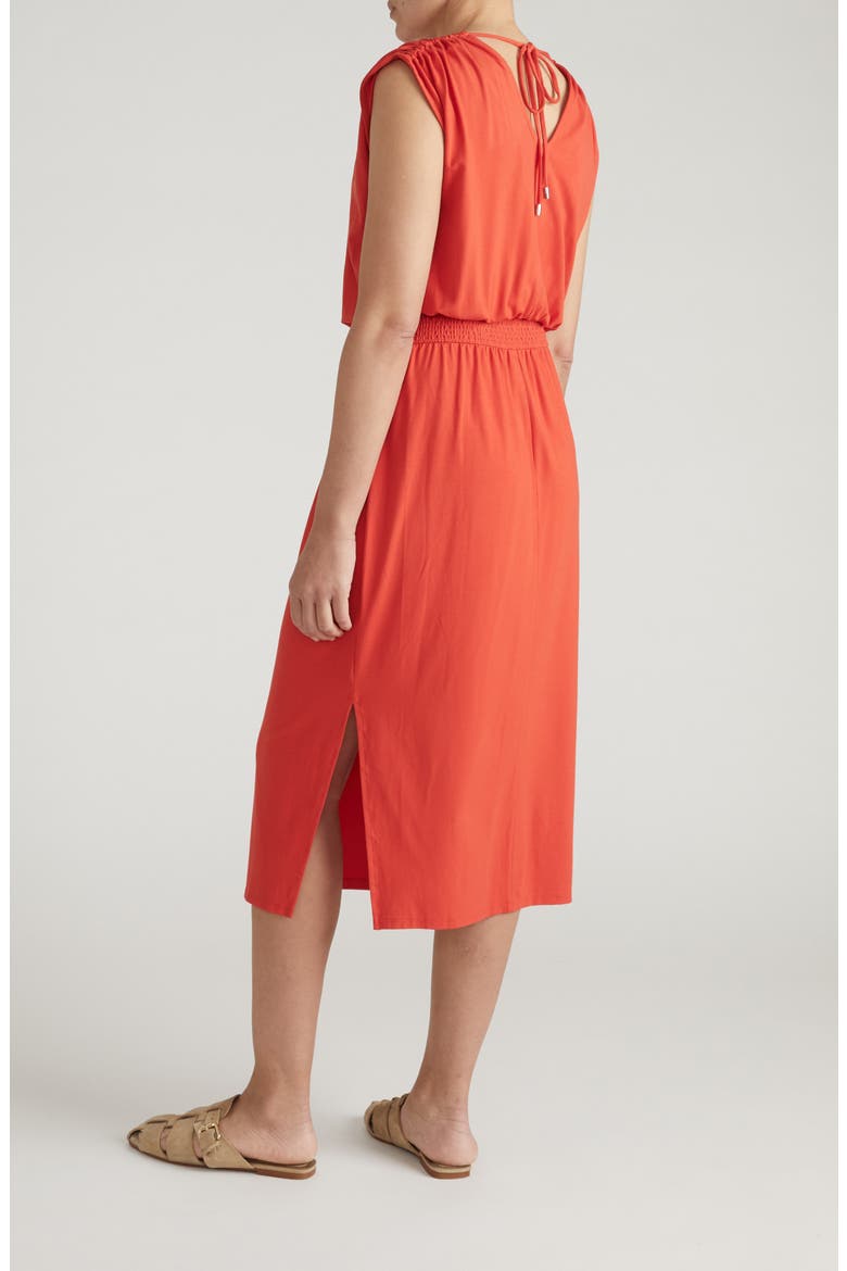 Tish Divine Jersey Midi Dress, Alternate, color, SHORELINE SUNSET RED