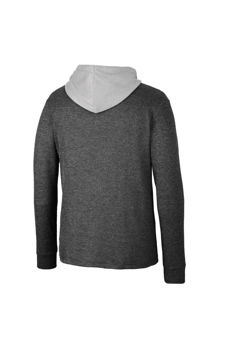 Men's Colosseum Black Maryland Terrapins Ballot Waffle-Knit Thermal Long Sleeve Hoodie T-Shirt, Alternate, color, Black