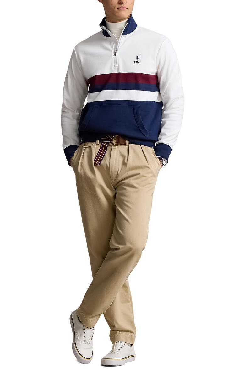 Polo Ralph Lauren Colorblock Quarter Zip Top, Alternate, color, 