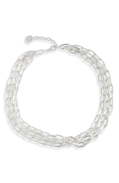 Karine Sultan Layered Chain Necklace in Silver 