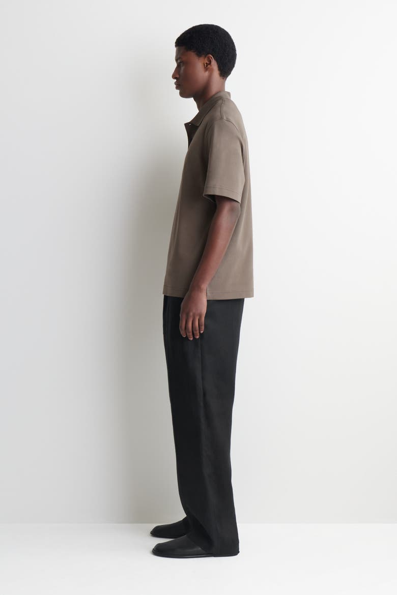 Interlock Cotton Polo Shirt, Alternate, color, DARK BEIGE