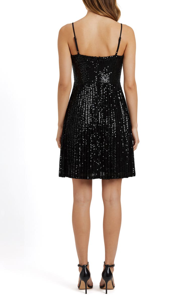 Lush Pleated Sequin Minidress, Alternate, color, Black