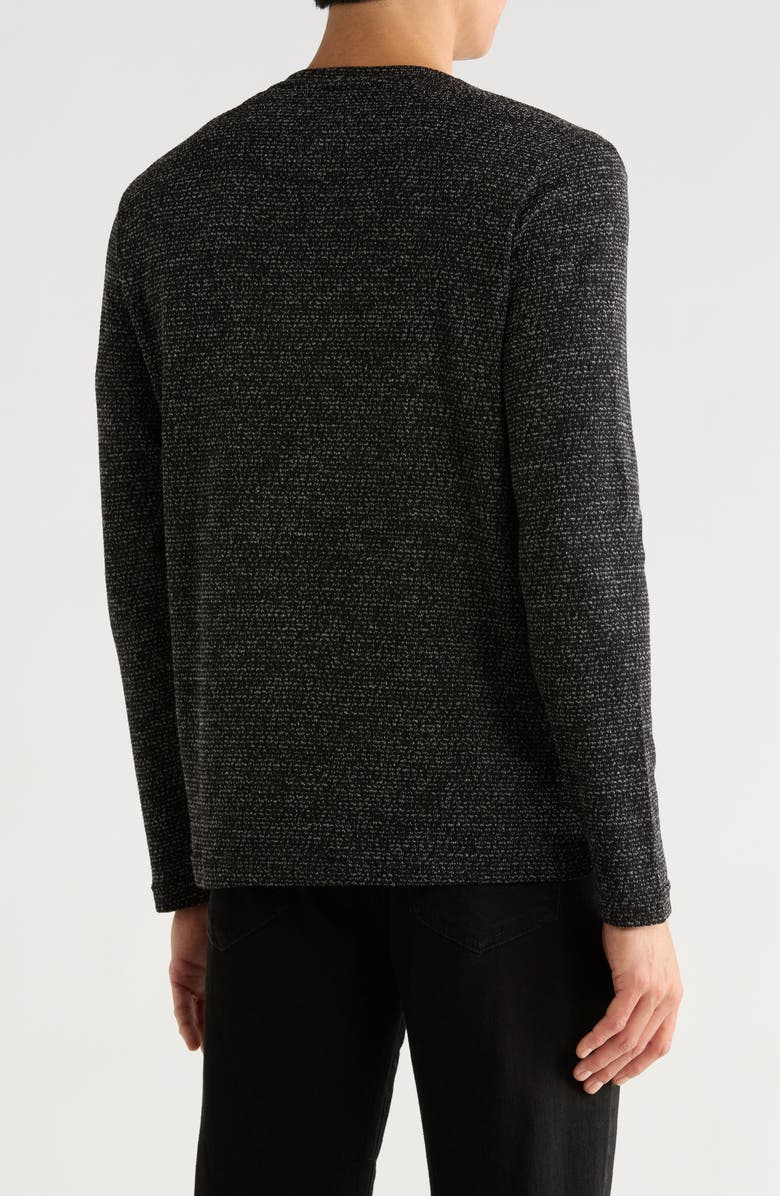 NICOBY Textured Heathered V-Neck Sweater, Alternate, color, Black
