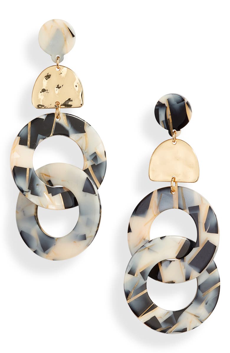 Ettika Linked Hoop Earrings, Main, color, 