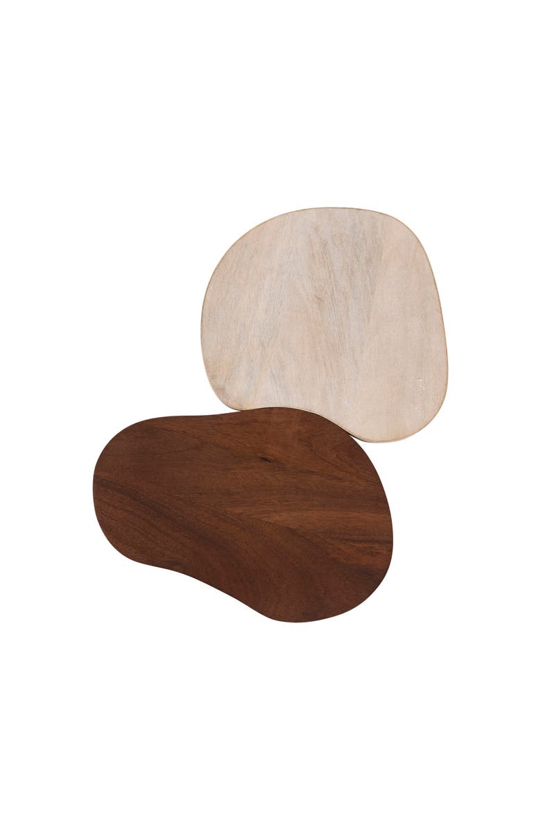 Storied Home Mango Wood Organic Shaped Cheese/Cutting Boards, Set of 2, Main, color, Walnut