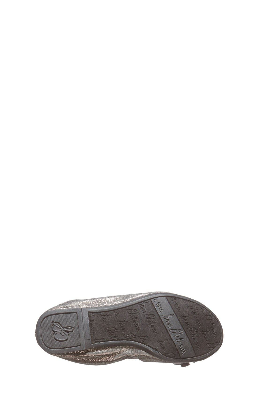 'Fayth' Flat, Alternate, color, PEWTER SHIMMER LEATHER