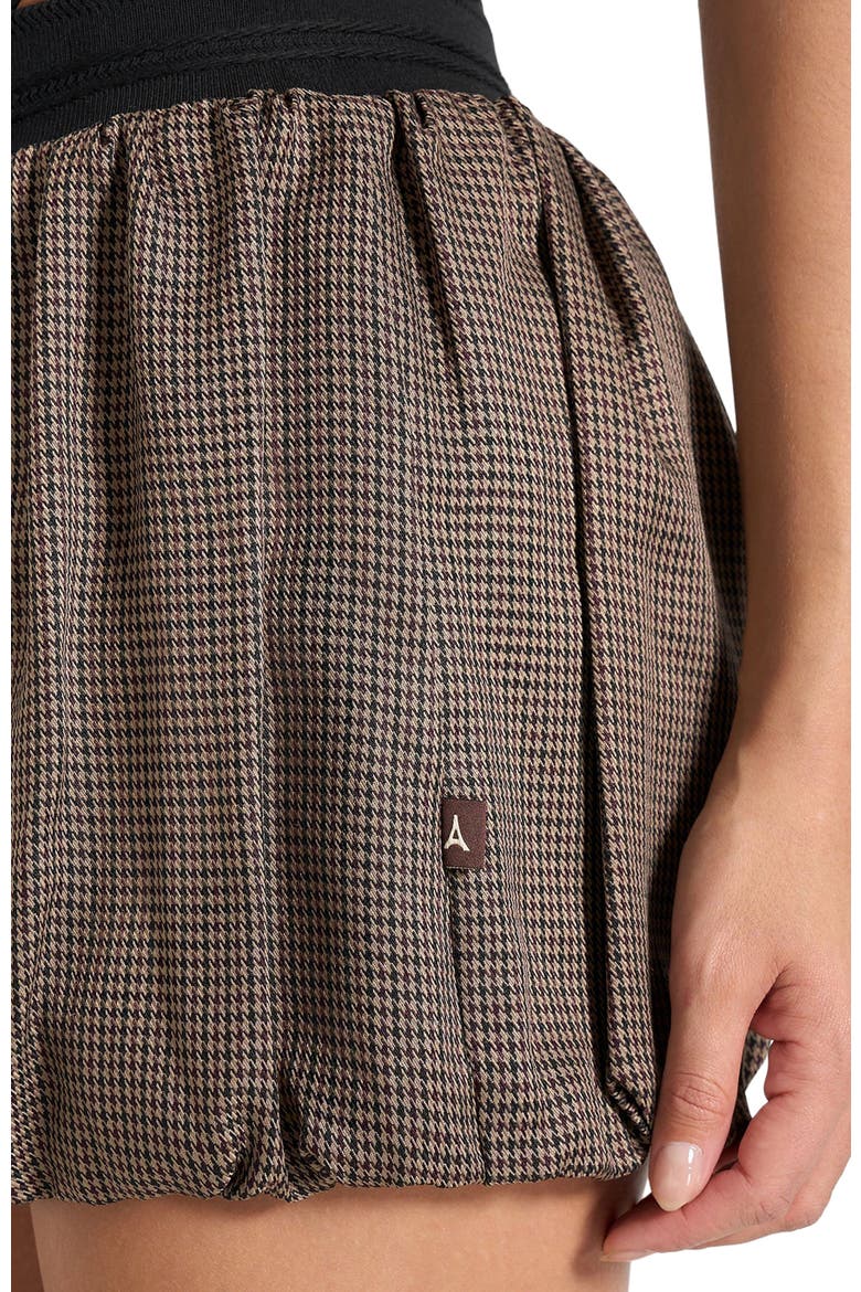 Zoe Houndstooth Balloon Shorts, Alternate, color, Brown