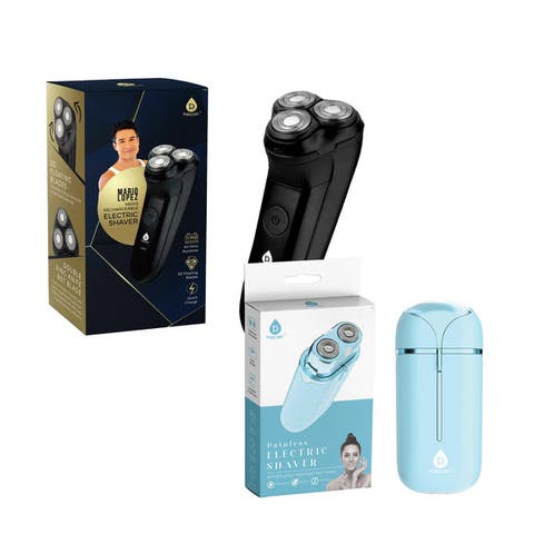 Shaving Power Bundle Mario Lopez Men's Rechargeable Electric Shaver & Painless Electric Shaver