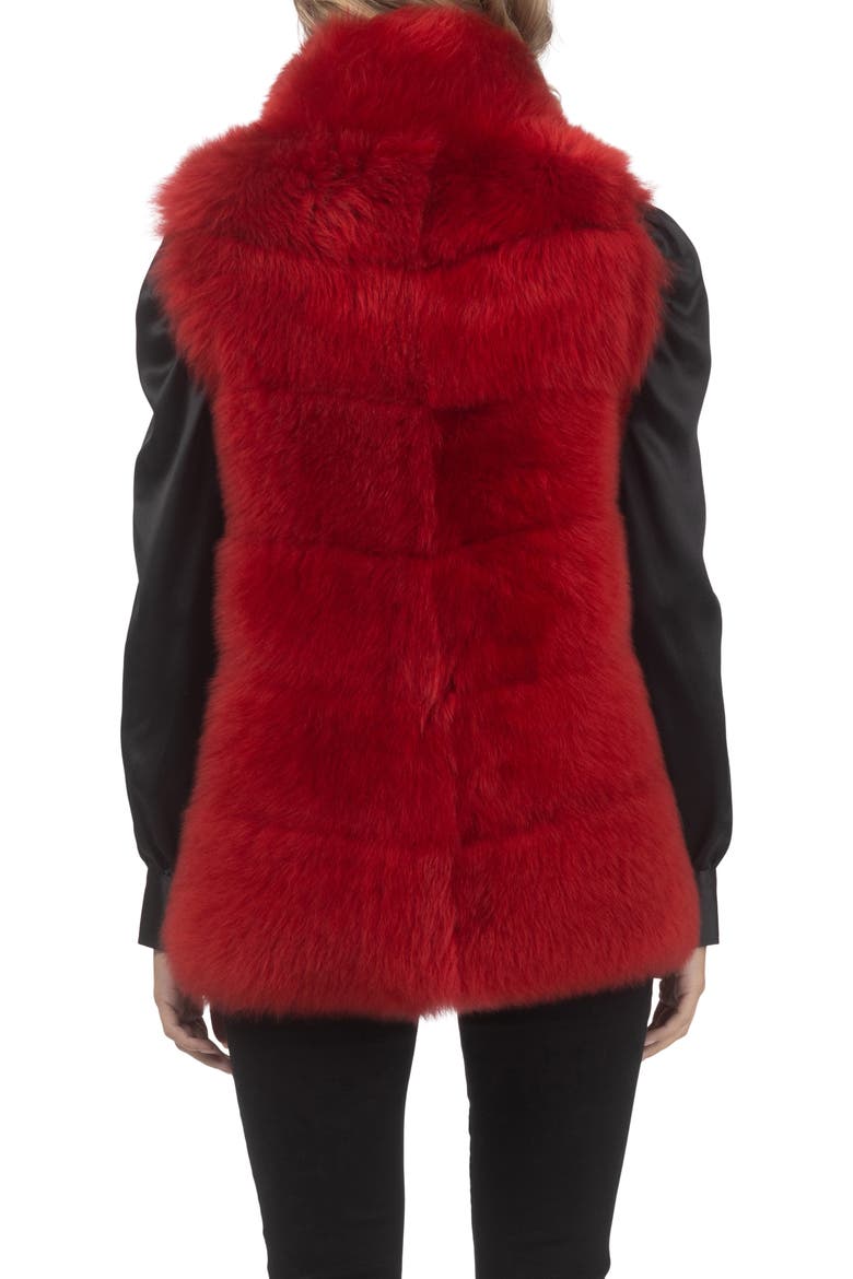 Genuine Shearling Vest, Reversible, Alternate, color, RED/RED