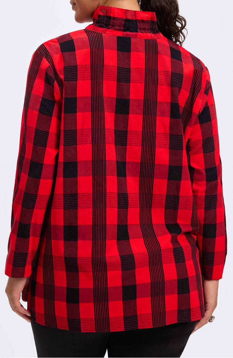Foxcroft Carolina Buffalo Check Non-Iron Corduroy Button-Up Shirt, Alternate, color, Red/ Black