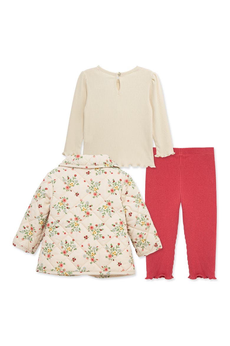 Floral Quilted Jacket, Long Sleeve Top & Leggings Set, Alternate, color, FLORAL