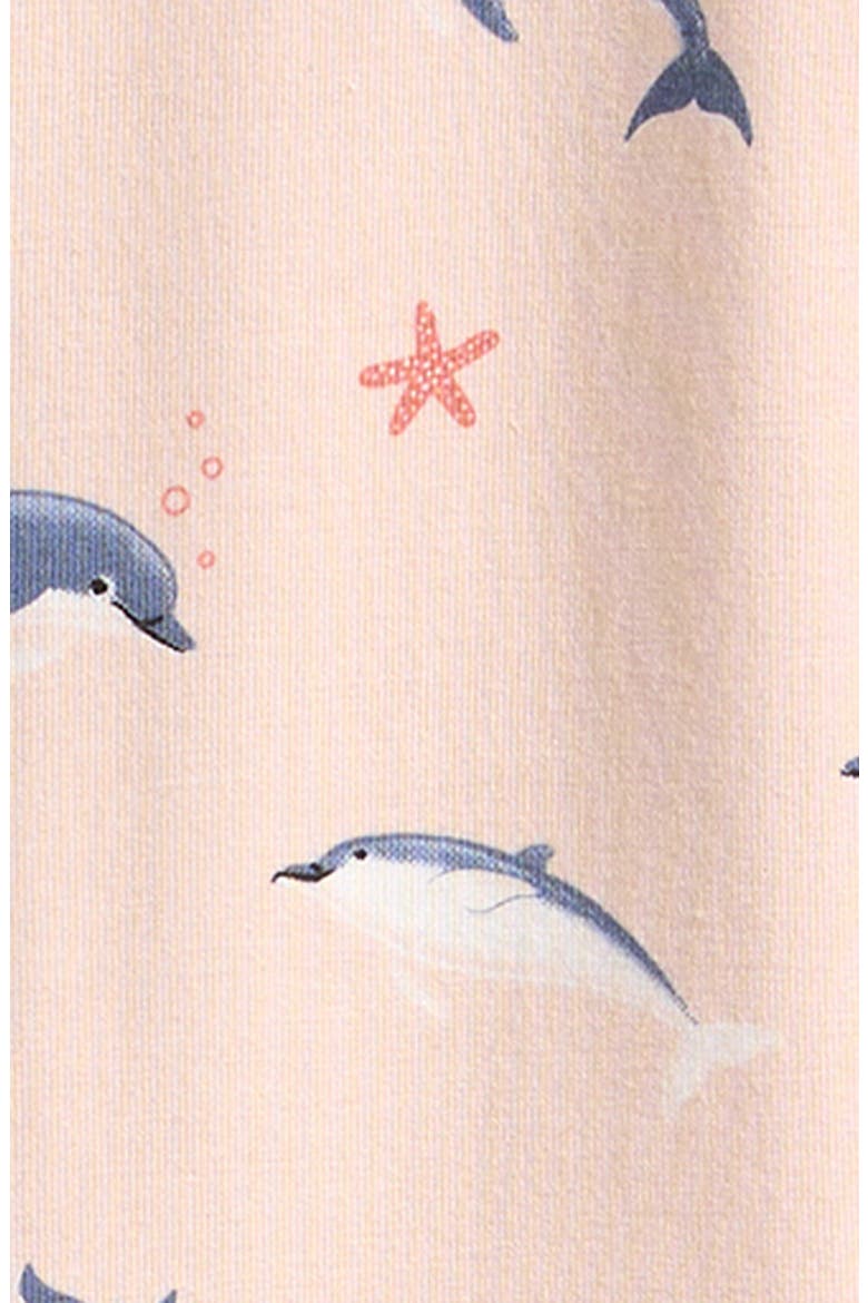 Dolphins Organic Cotton Blend Convertible Romper, Alternate, color, LIGHT PINK