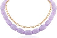 JARDIN Set of 2 Paper Clip Chain & Faux Stone Necklaces