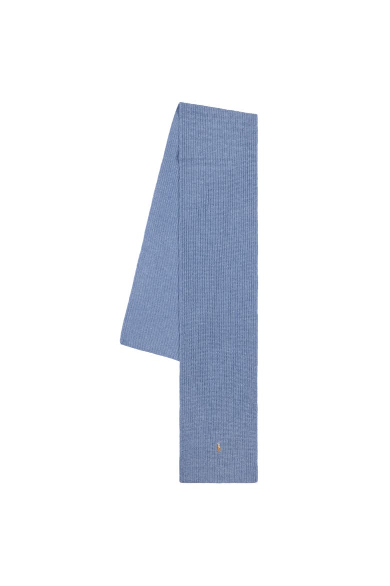 Signature Knit Scarf, Alternate, color, Bastille Blue Hthr