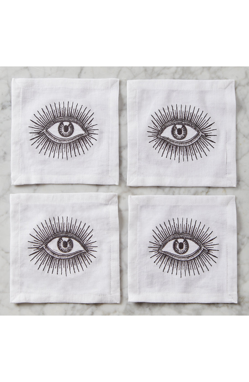 Jonathan Adler Eyes Cocktail Napkins In White