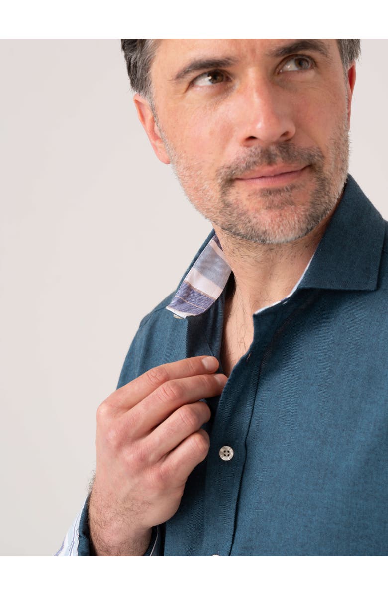 Koy Clothing Cotton Merino Long Sleeve Shirt, Alternate, color, Teal