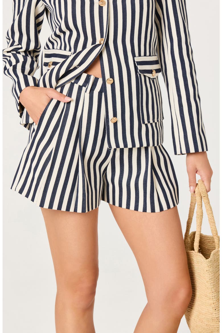 Preston Stripe Shorts, Alternate, color, CREAM NAVY STRIPE