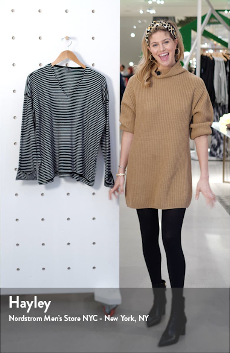 Stripe V-Neck Box Top Sweater, sales video thumbnail