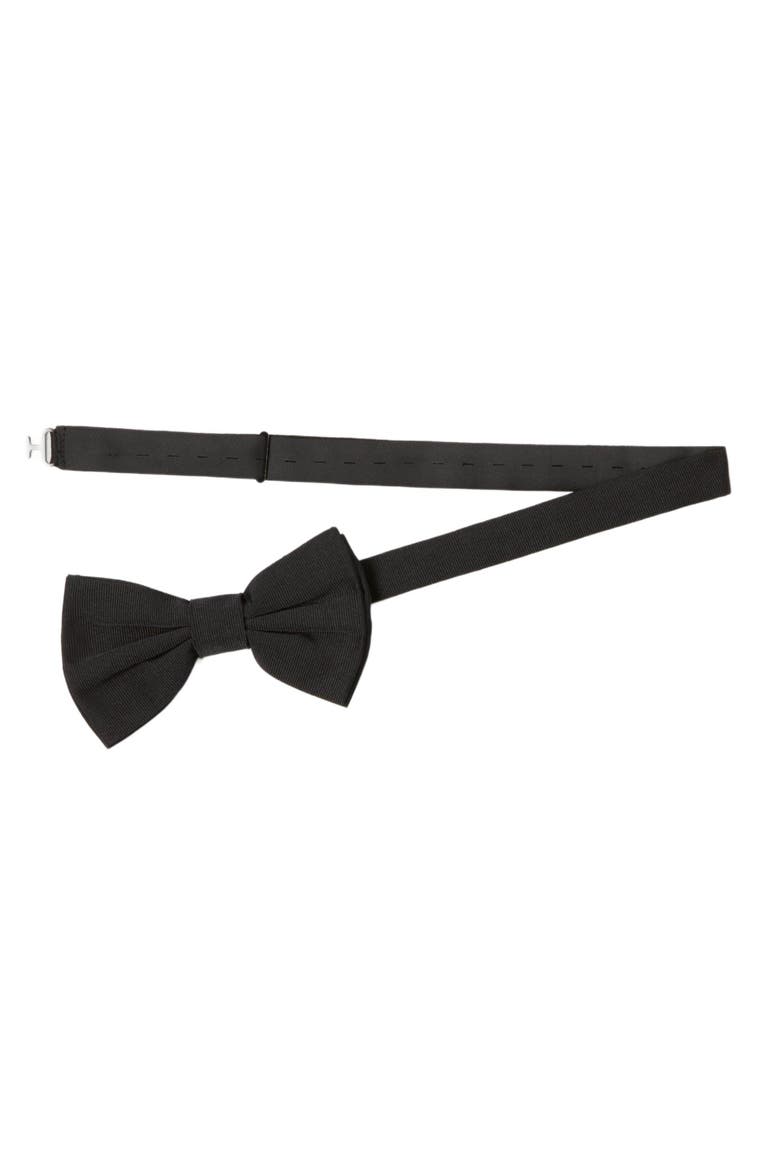 Walter Grosgrain Pre-Tied Bow Tie, Alternate, color, Black