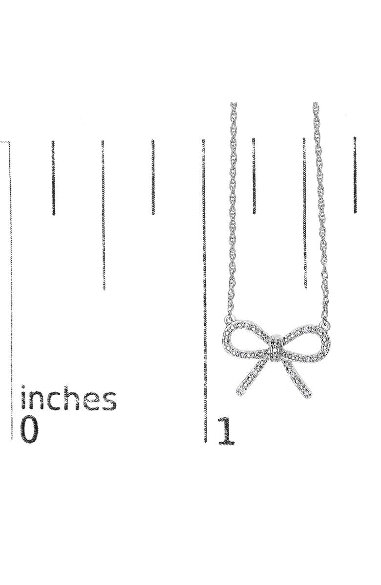Haus of Brilliance .925 Sterling Silver Diamond Accent Ribbon Bow Knot Pendant Necklace, Alternate, color, Silver