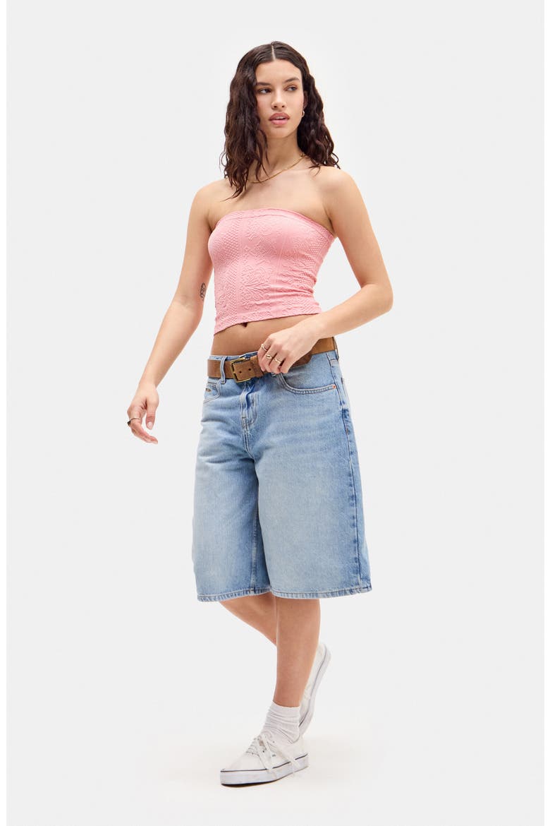 Tapestry Crop Tube Top, Alternate, color, PINK