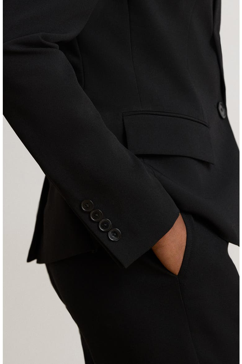 City Crepe Woven Blazer, Alternate, color, BLACK