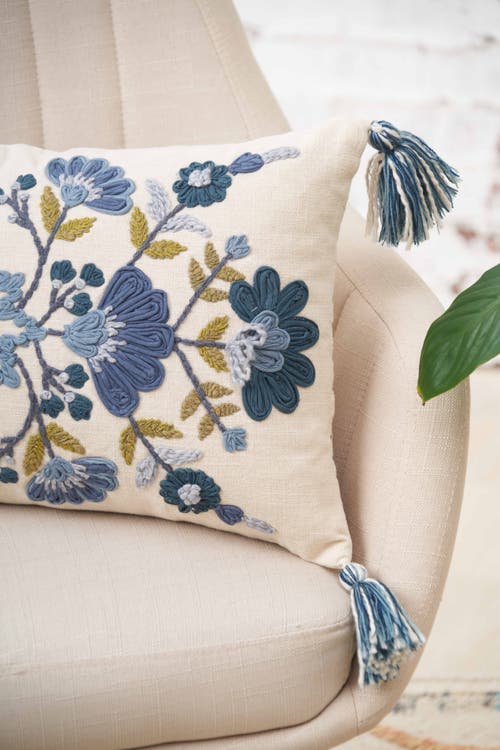 Carol & Frank Bray Throw Pillow In Blue