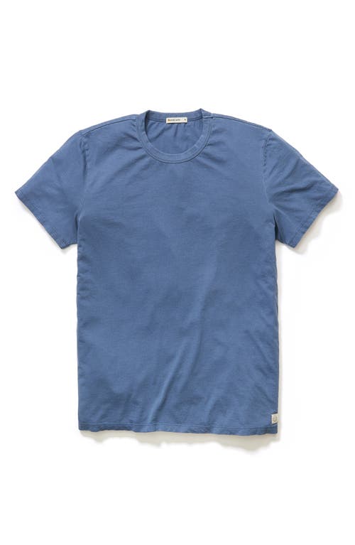 Marine Layer Signature Sea Change Crew Tee Vintage Indigo In Blue