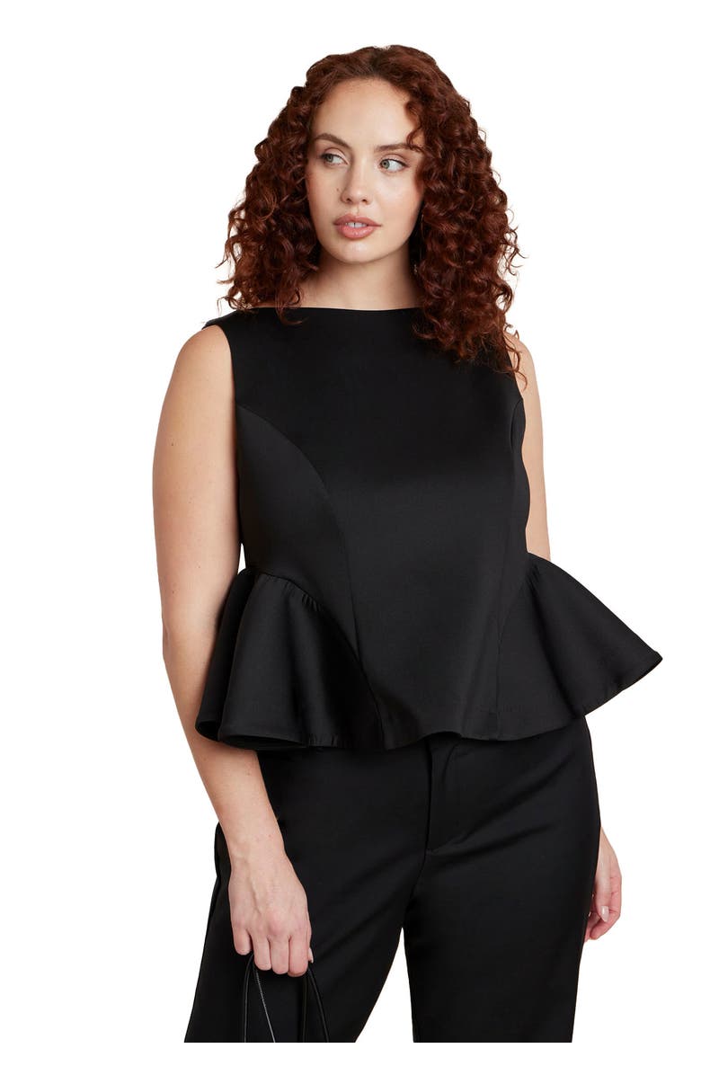 ELOQUII Flared Peplum Top, Main, color, 